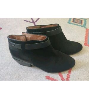 Madewell Womens Leather‎ Suede Ankle Boots Size 6.5 Black Heel Bootie